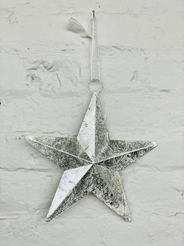Silver Star Glitter Ornament