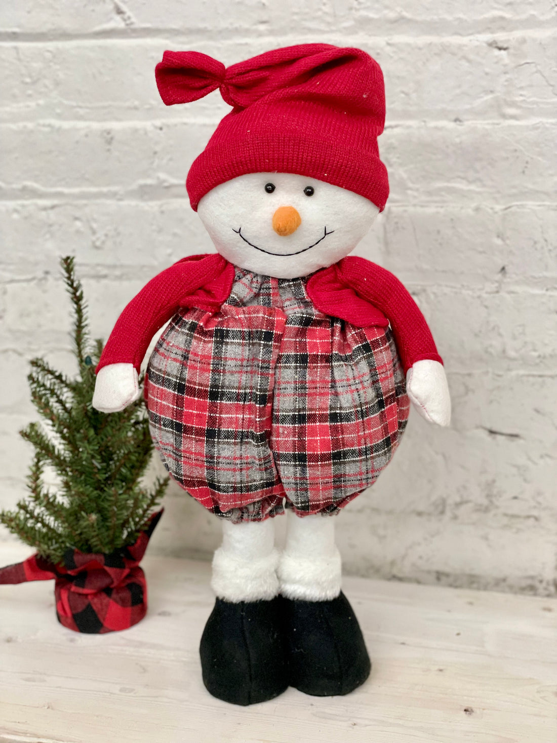 Standing Plush Snowman + Snowwoman