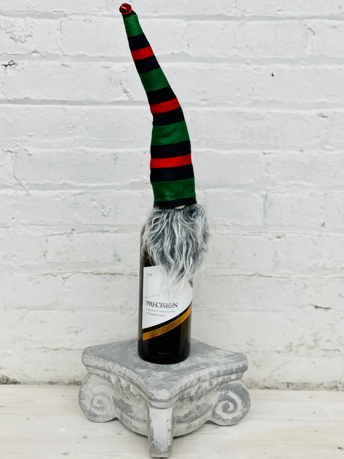 Striped Hat Gnome Bottle Topper