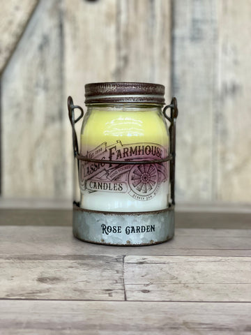 Classic Farmhouse Star Candle - Rose Garden