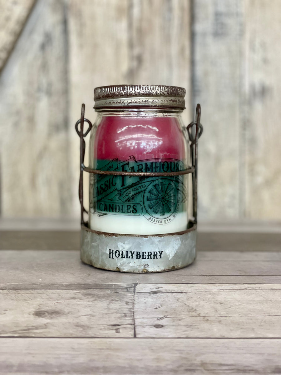 Classic Farmhouse Star Candle - Hollyberry