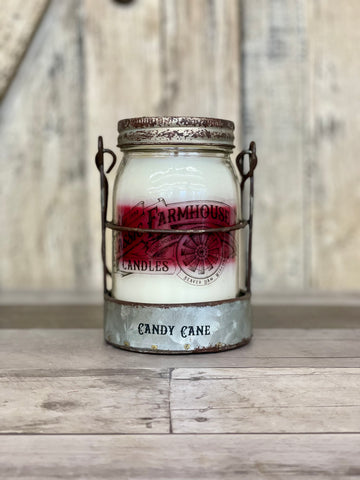 Classic Farmhouse Star Candle - Candy Cane