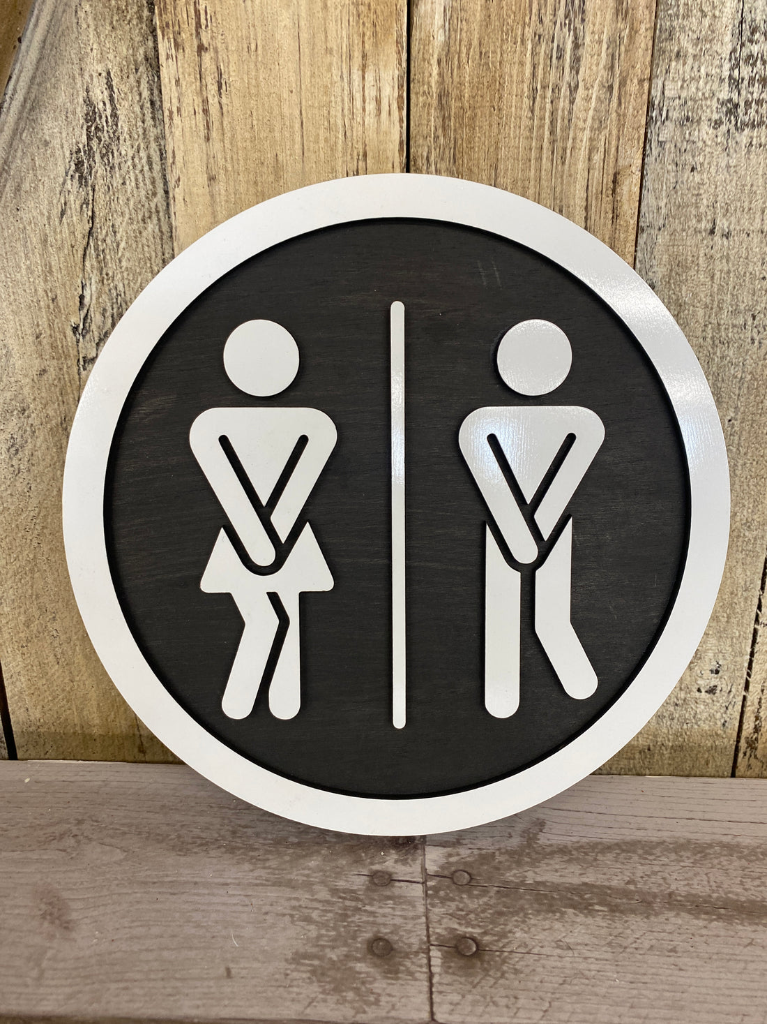 8" Funny Bathroom Sign