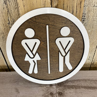 8" Funny Bathroom Sign