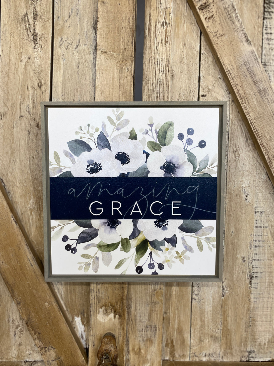 Amazing Grace Hanging Wood Sign