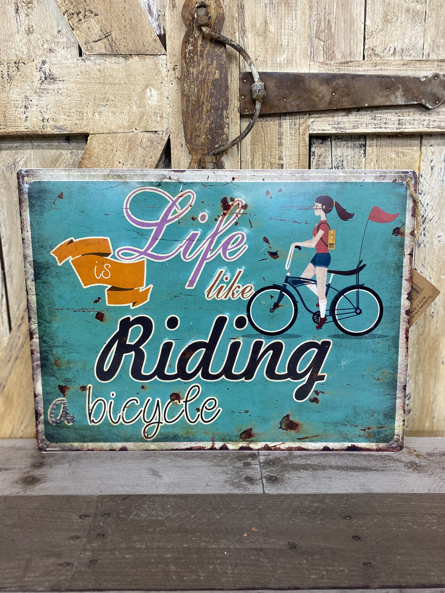 Life is Like Riding a Bicycle Metal Wall Decor