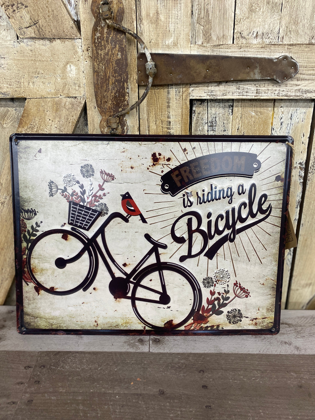 Freedom is Riding a Bicycle Metal Home Decor
