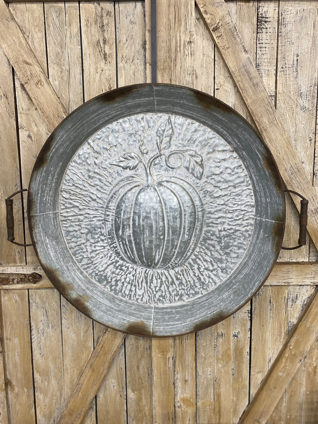 Embossed Round Pumpkin Tray