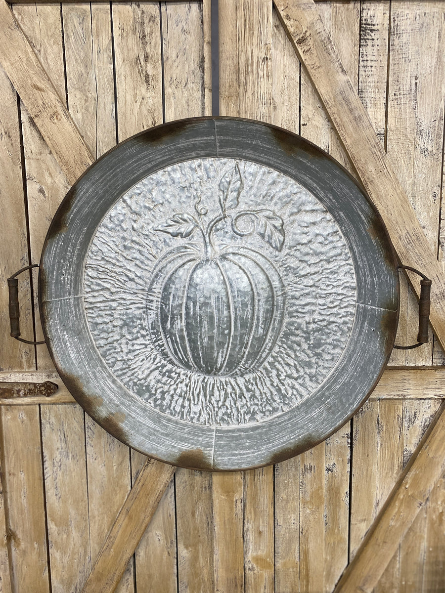 Embossed Round Pumpkin Tray