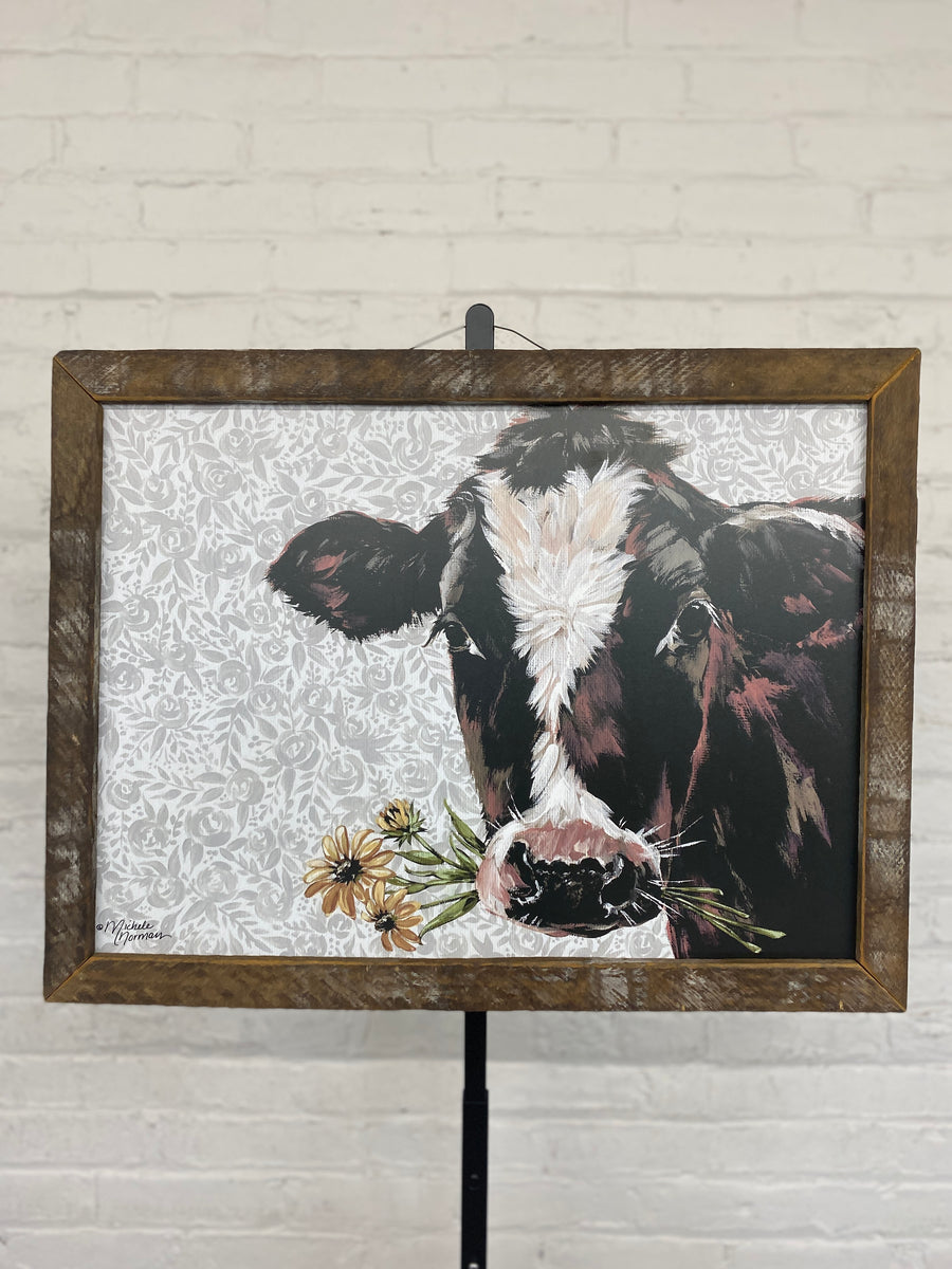 Jan Michaels' Susie Hanging Sign - Brown Stain Frame