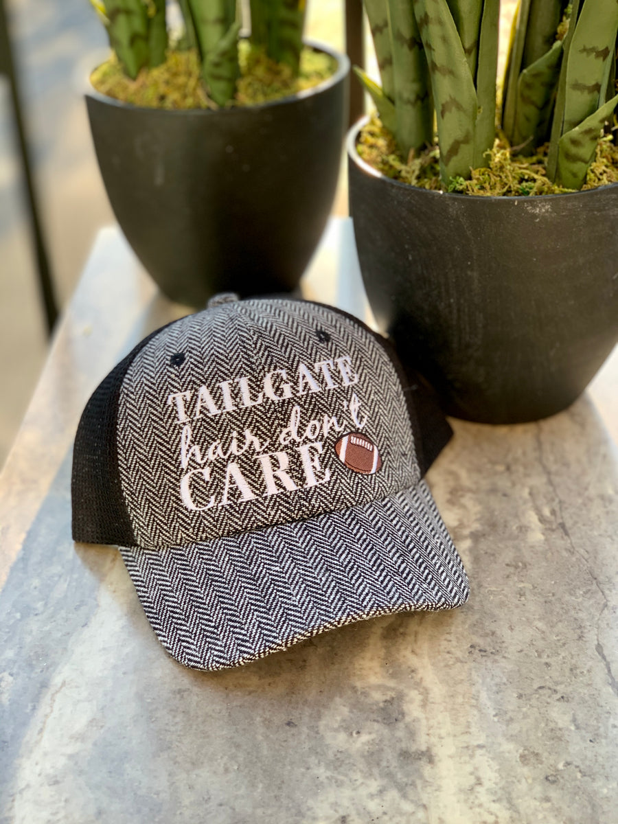 Tailgate Hair Don't Care Trucker Hat (Herringbone)