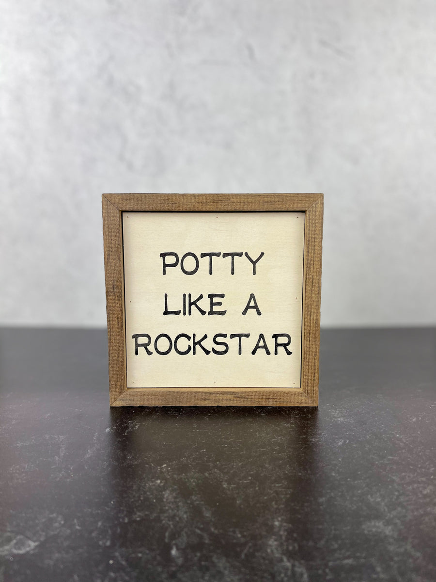 Potty Like A Rockstar Wooden Sign