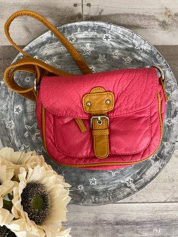 Lorie Handbag - Coral/Camel
