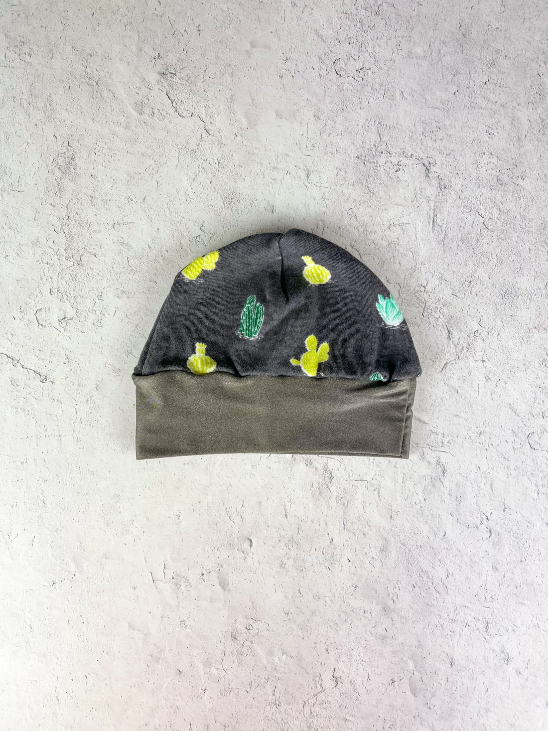 Cactus & Gray Baby Beanie - 0-6 months
