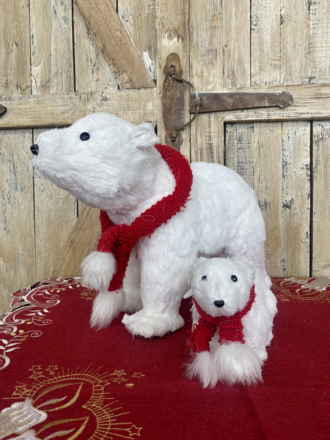 Polar Bear with Red Scarf