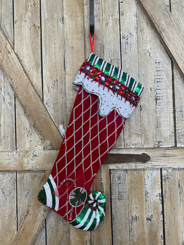 Elf Boot Holiday Stocking