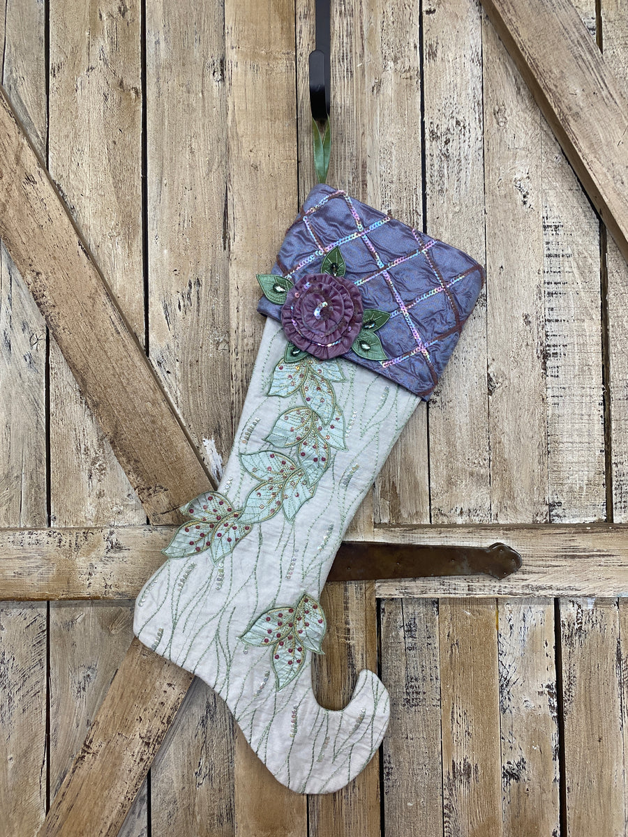 Lavender Sequins Holiday Stocking
