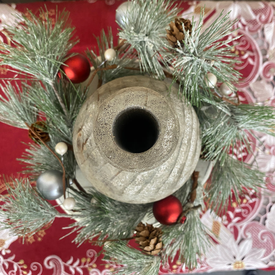 Wintery Greens Candle Wreath