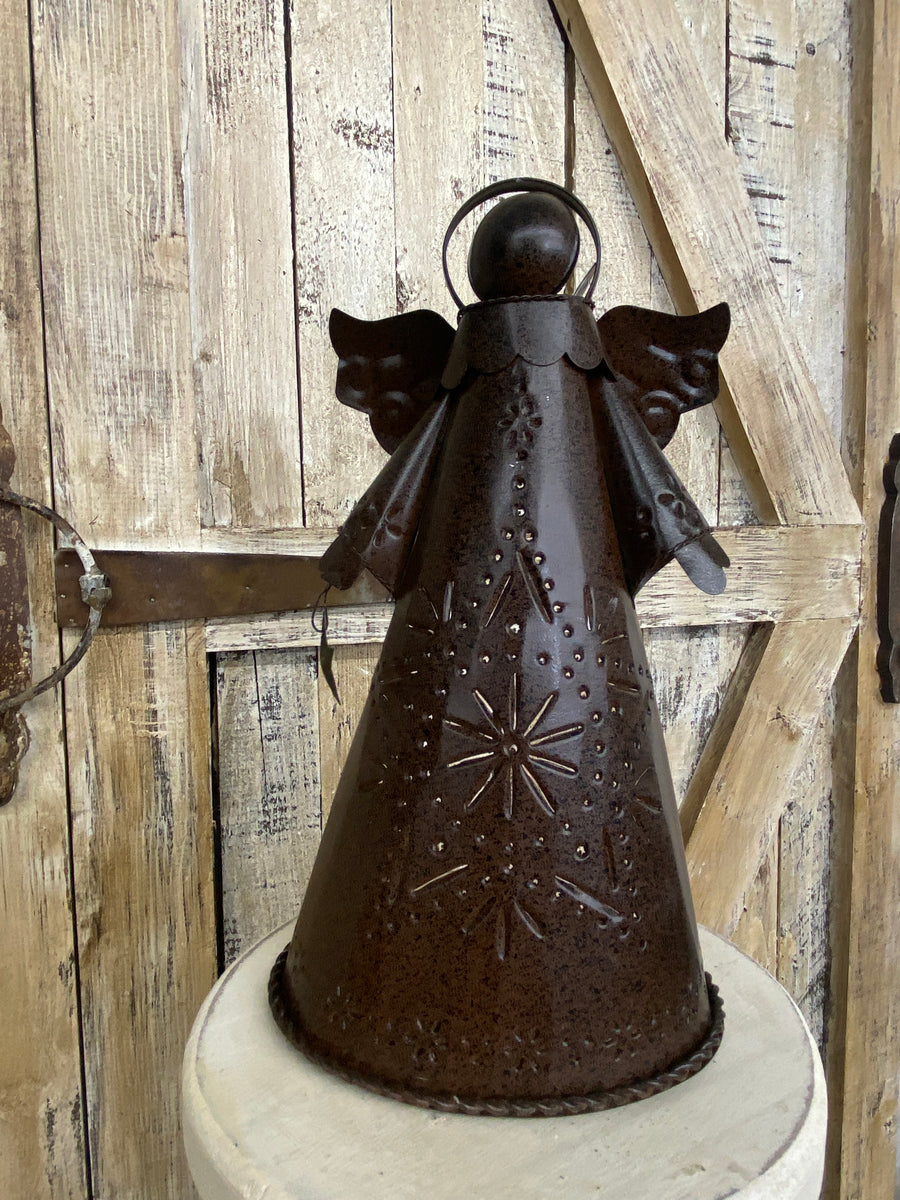 Metal Votive Cut-Out Angel