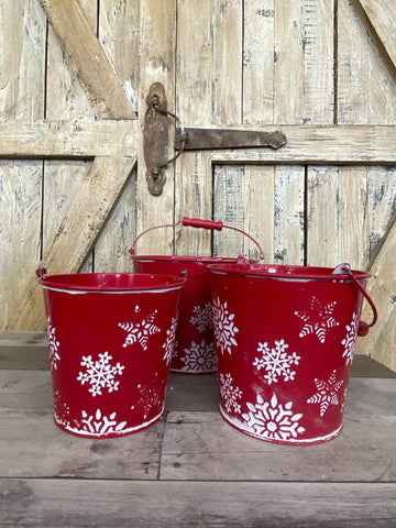 Red Snowflake Bucket