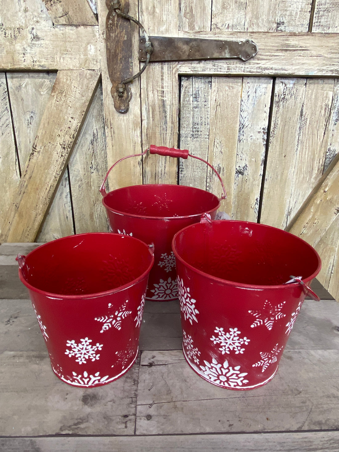 Red Snowflake Bucket