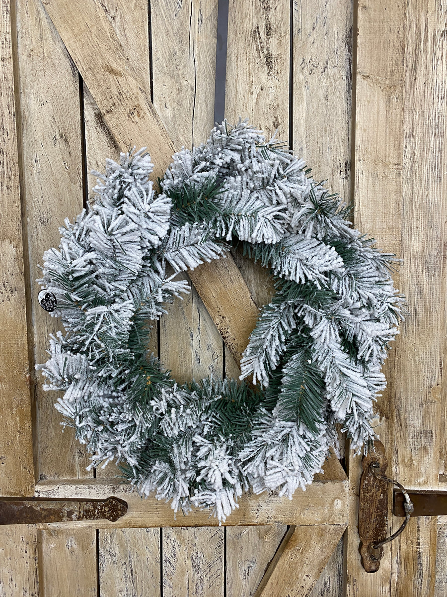 Flocked Snow Wreath