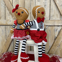 Plush Gingerbread Santas with Dangle Legs