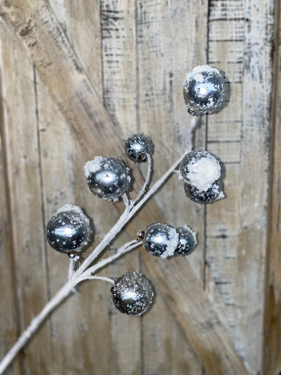 Shiny Snow Cap Ball Spray - Silver