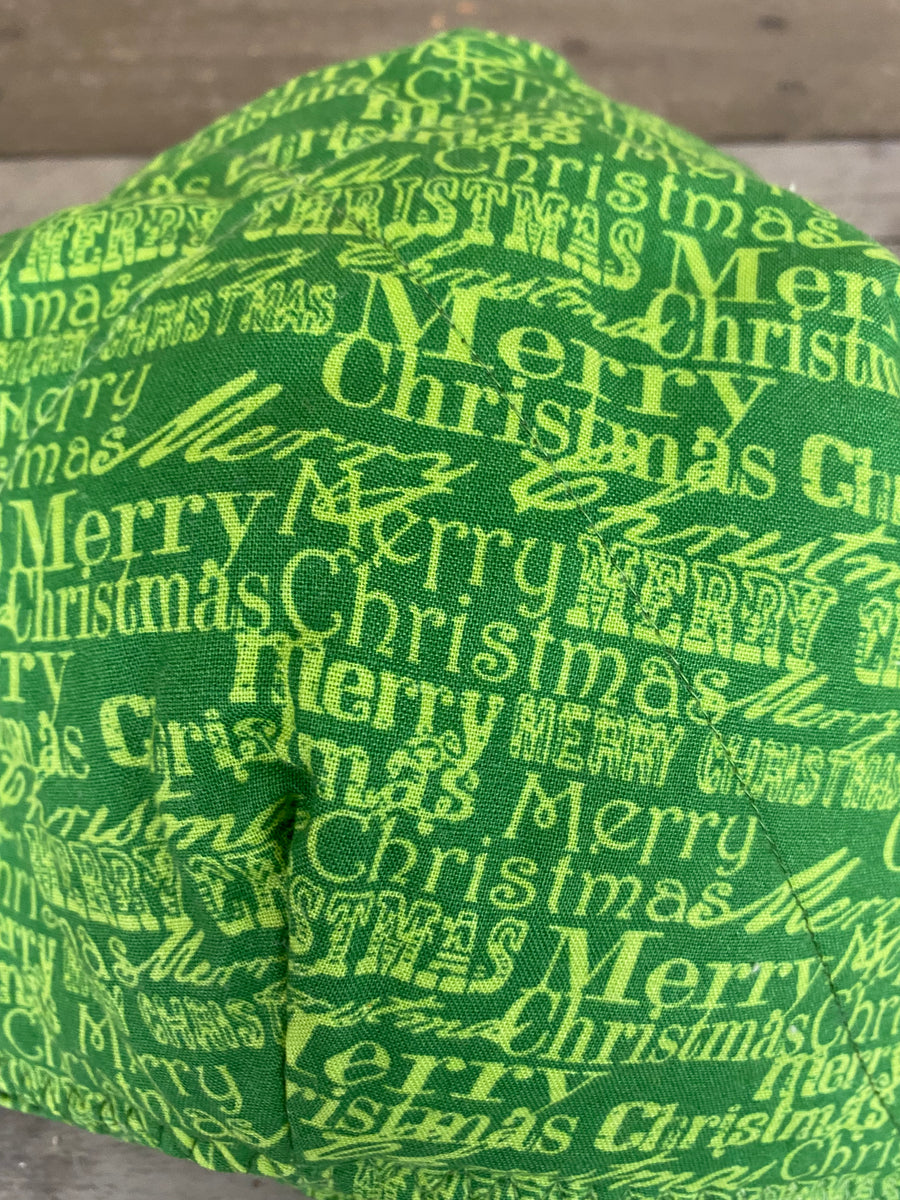 Green Merry Christmas Printed Bowl Cozy