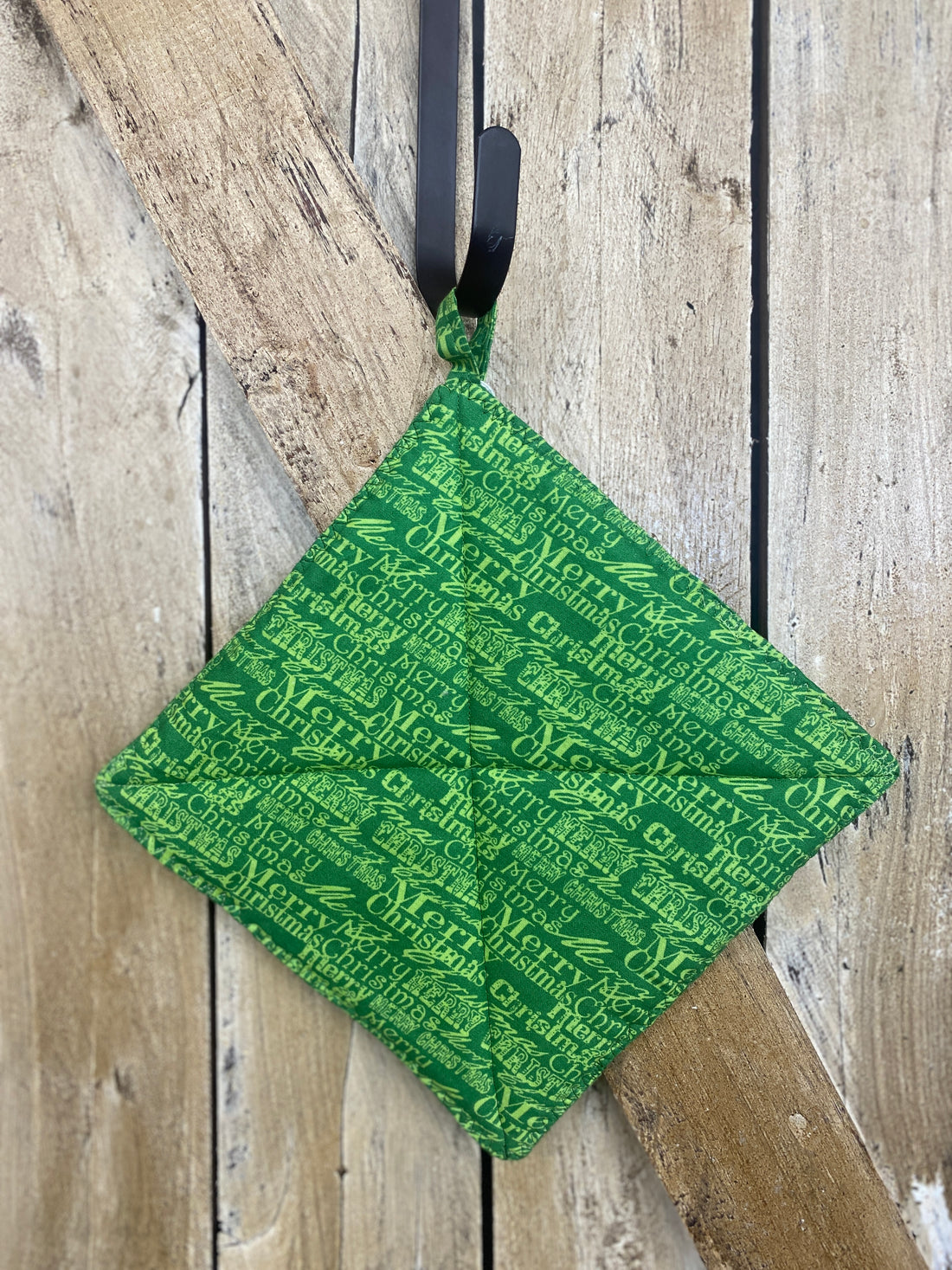 Green Merry Christmas Printed Hot Pad