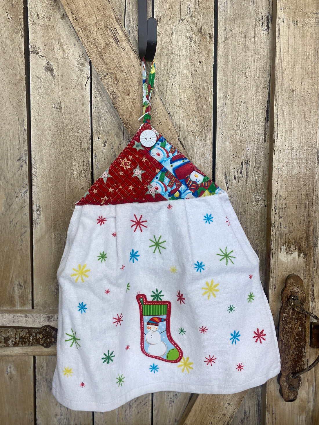 Holiday Stocking + Snowman Kitchen Towel