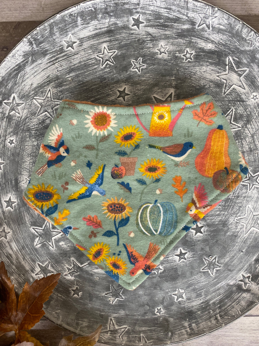 Autumn Birds Baby Bib Bandana