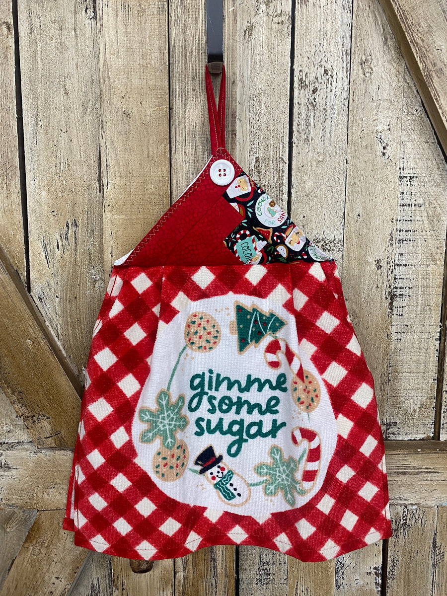 Gimme Some Sugar Red Checkered Kitchen Towel