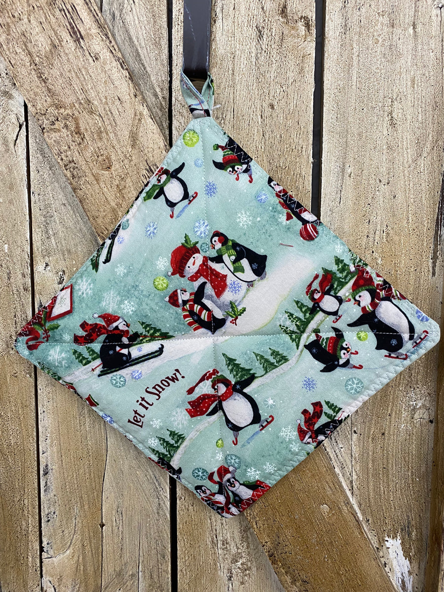Let It Snow Penguin Hot Pad