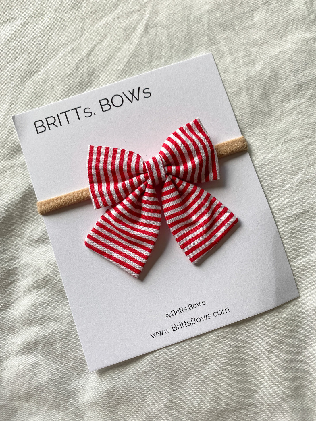 Sailor Bow Headband - Candy Cane Stripe
