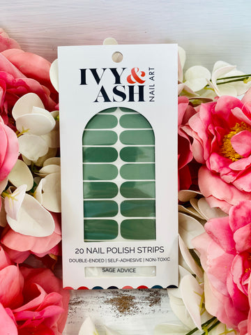 Sage Advice | Trendy Green Pearl Finish Solid Nail Wrap