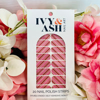 Candy Cane Lane | Fun Pink & Red Candy Cane Stripe Nail Wrap