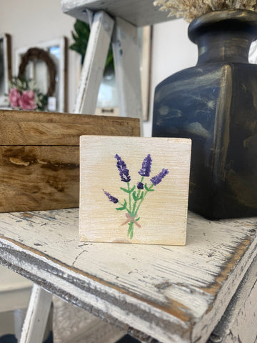 Handcrafted Wooden Block With Lavender