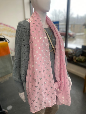 Pink Heart Scarf