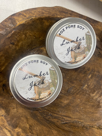 Tin Soy Candle 4oz - Lumber Jack