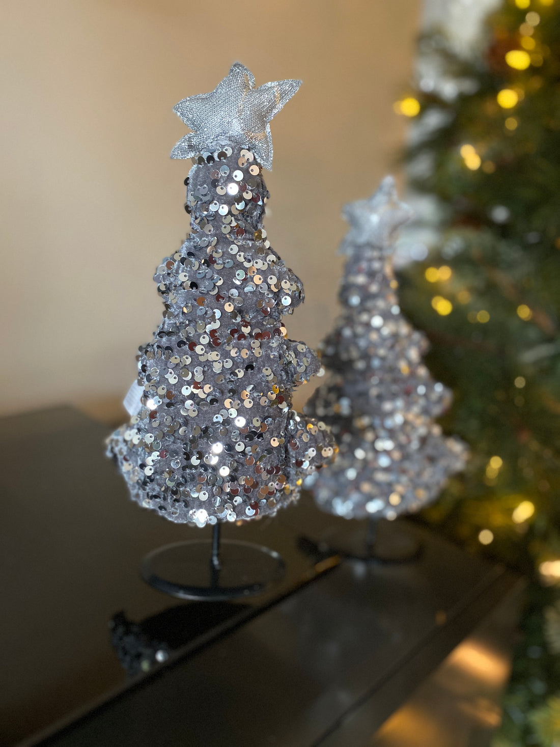 12'' Gray Sequin Christmas Tree