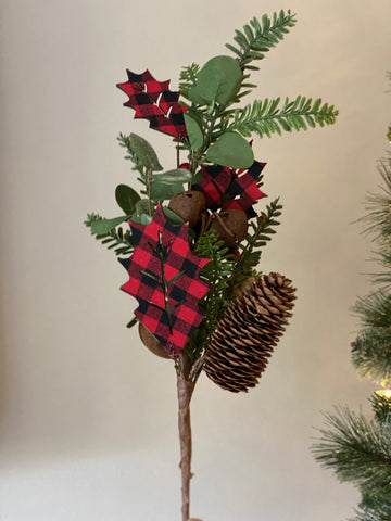 Holiday Pick with Pinecones and Bells