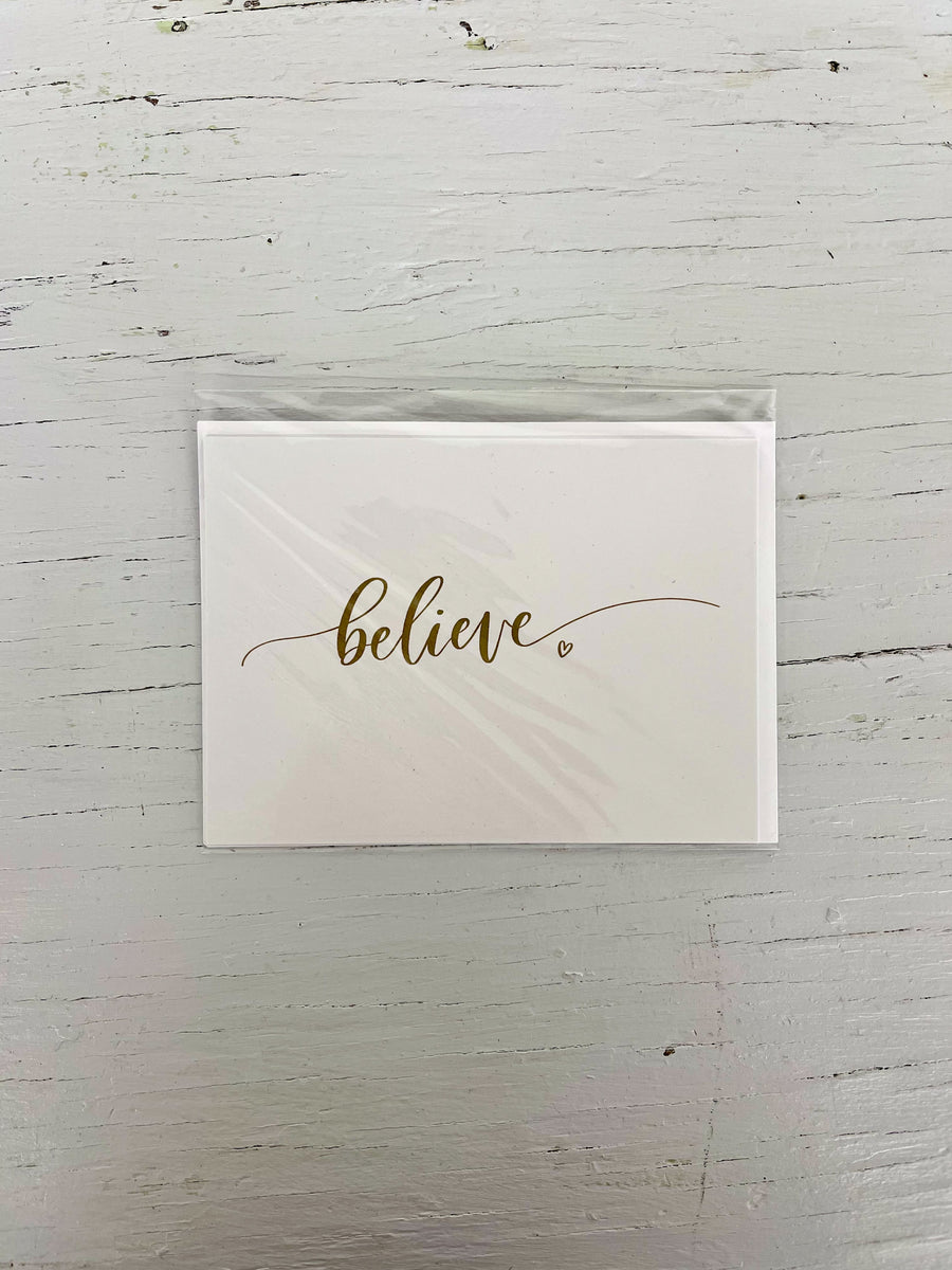 Believe Calligraphy Card