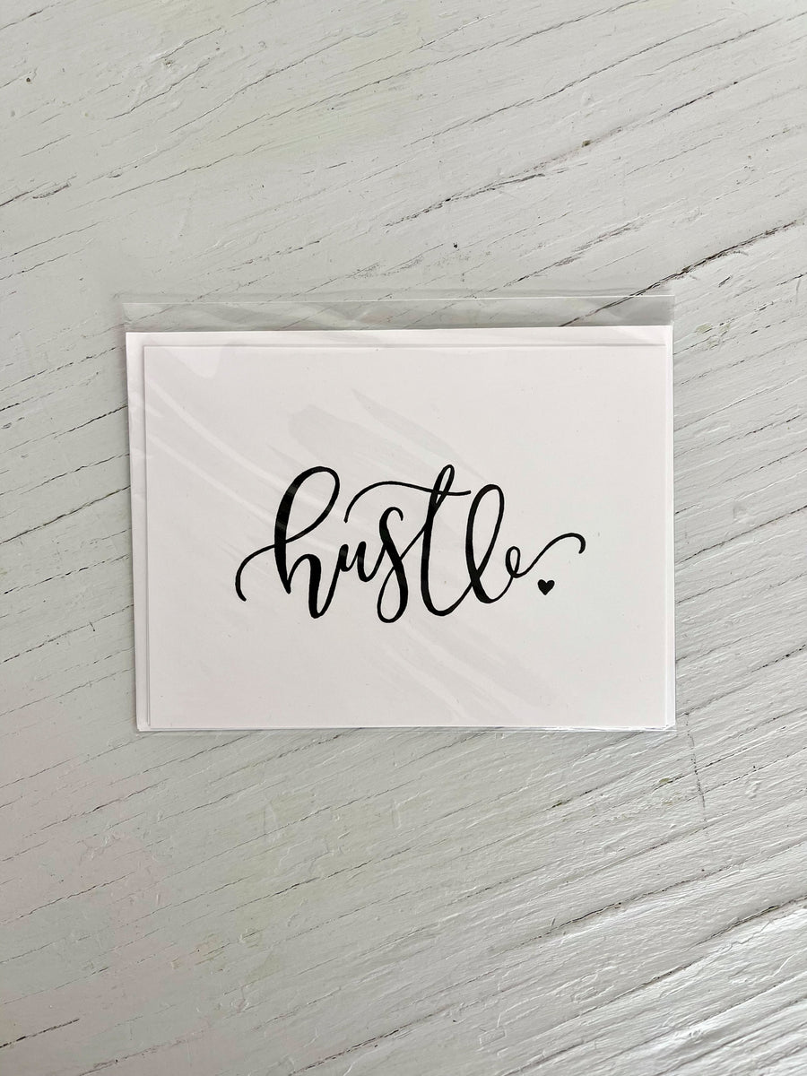 Hustle Calligraphy Card