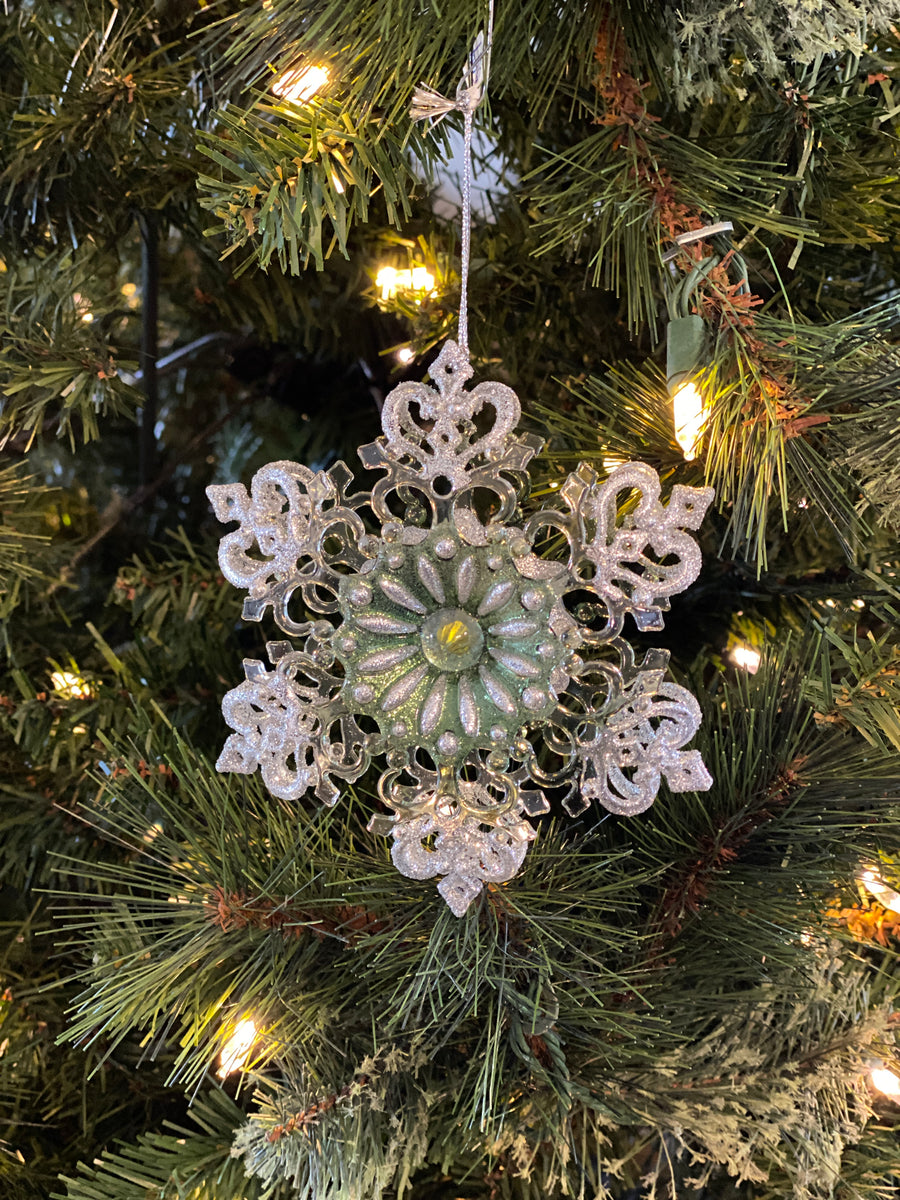 Puffy Green to Silver Ornament
