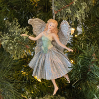 Kurt Adler 5" Sage Green + Silver Angel Ornament