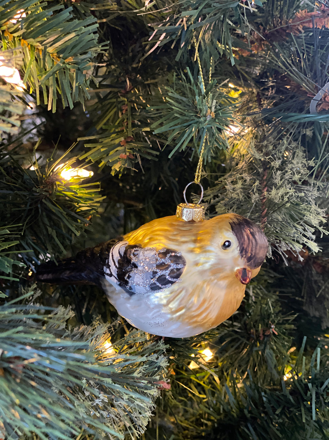 Golden Finch Sparkle Ornament