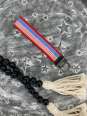 American Flag Key Fob Wristlet