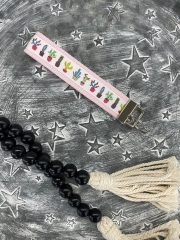 Light Pink Cacti Key Fob Wristlet