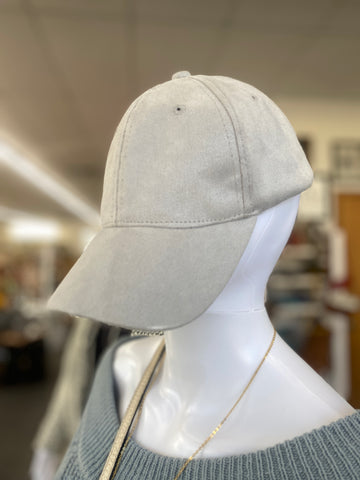 Gray Faux Suede Hat